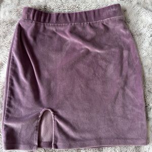 Double Zero Skirts | Lavender Velvet Skirt w/ slit